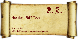 Mauks Róza névjegykártya